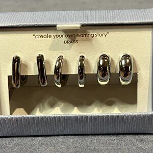 Gold Cake Limited Edition Set of Three Silver Tone Hoop Stack Sold Out